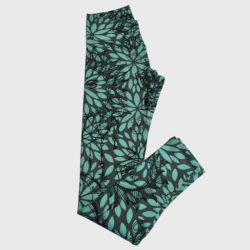 [legging-verdemandalasol-m] Legging Verde Mandala Sol Talla M