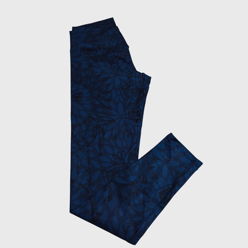 [legging-azulpetroleomandala-l] Legging Azul Petroleo Mandala Talla L